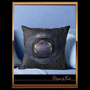 Cosmos - abstract geometric night blue design on black - the universe, an abstract starry sky, the whole universe in blue.